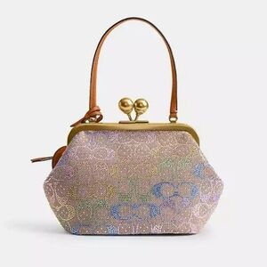 Coach Rainbow Crystal 16 Kisslock Frame Clutch - Brand New
